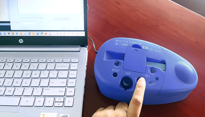 Photo: Process of Creating Braille Labels